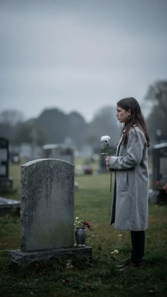 Daughter grieving after losing her father and coping with emotional pain
